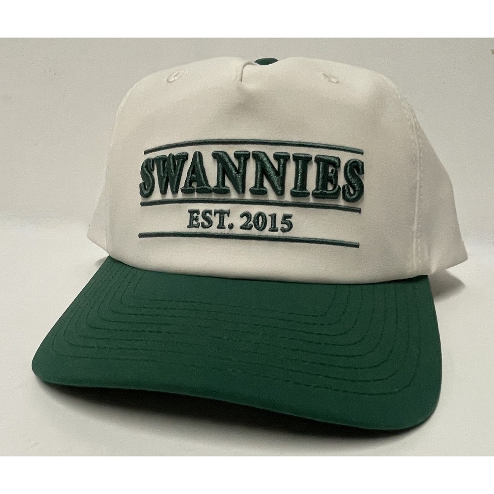 SWANNIES GOLF SNAPBACK HAT A ROPE‎ STYLE WHITE GREEN TRUCKER